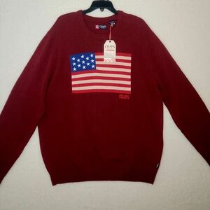 Chaps Ralph Lauren Sweater w/American Flag Design Men's Size 2XL Brand New!!